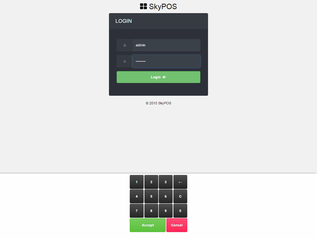 Shop Login Screen