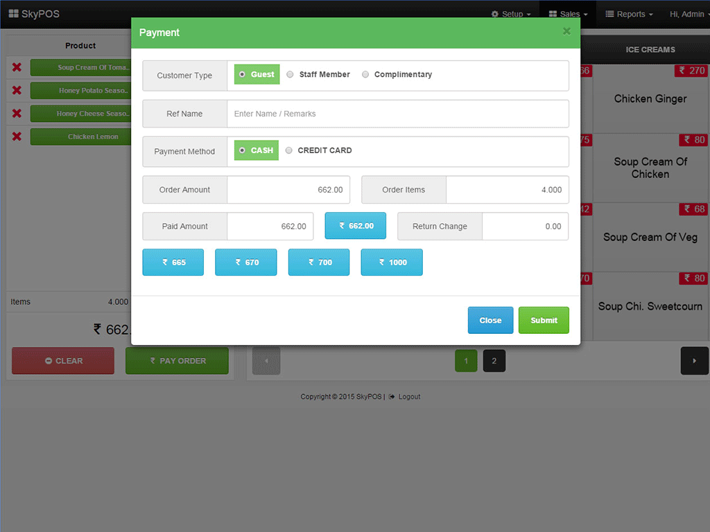 Shop Payment Screen